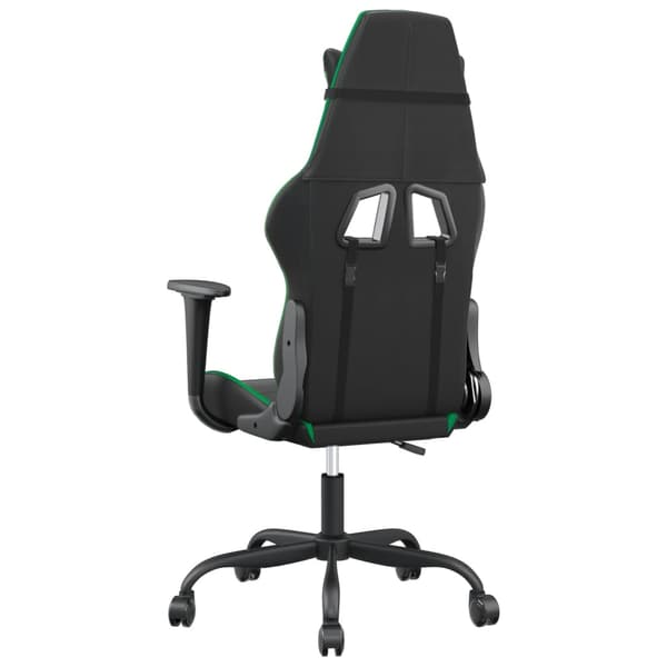vidaXL massage-gamingstol, sort og grøn, kunstlæder