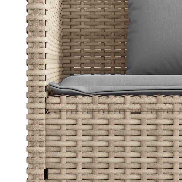 vidaXL Puutarhapenkki tyynyillä, beige, polyrottinki
