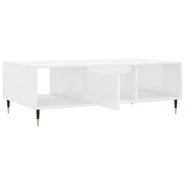 vidaXL Soffbord högglansvitt 104x60x35 cm