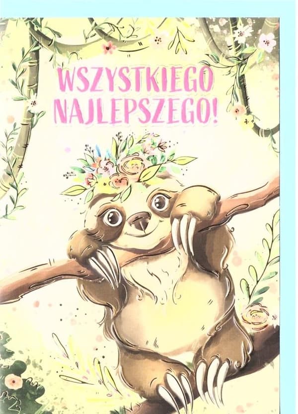 A5 Fødselsdagskort - Dovendyr