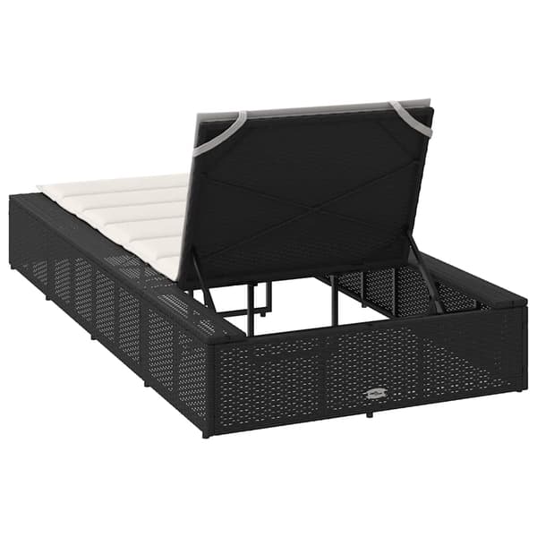 vidaXL liggestol med flydende hynde sort polyrattan