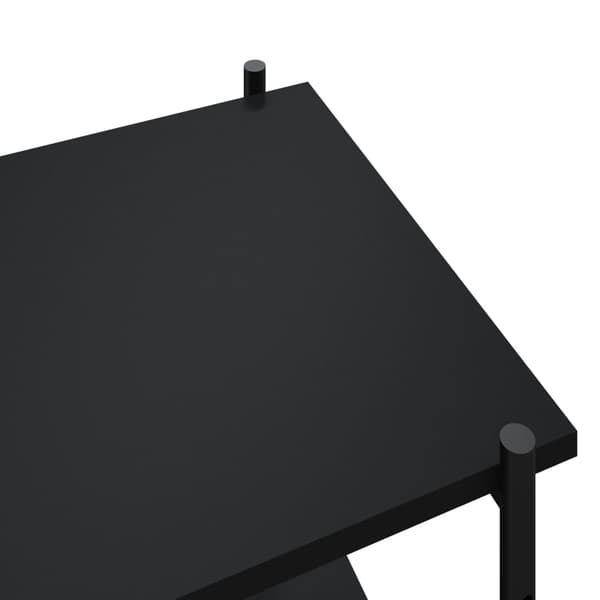 vidaXL 3-lags hylde, sort, 80x40x92 cm