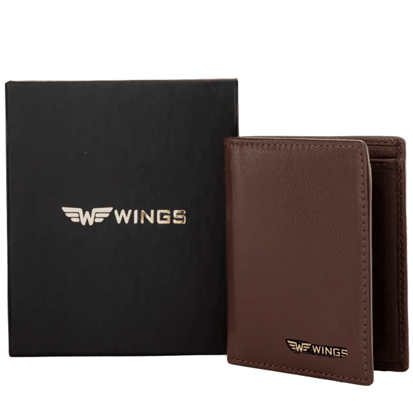 WINGS Korthållare i äkta läder Brun