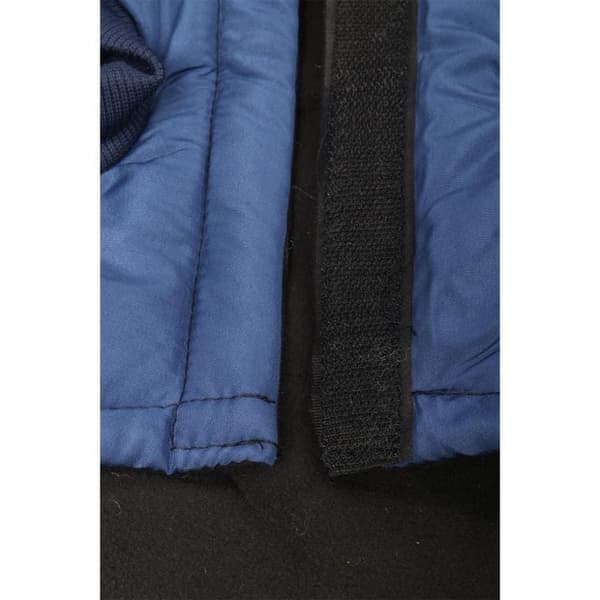 Vinterjacke til mellemstore hunde størrelse XL blå og sort vandtæt med hætte
