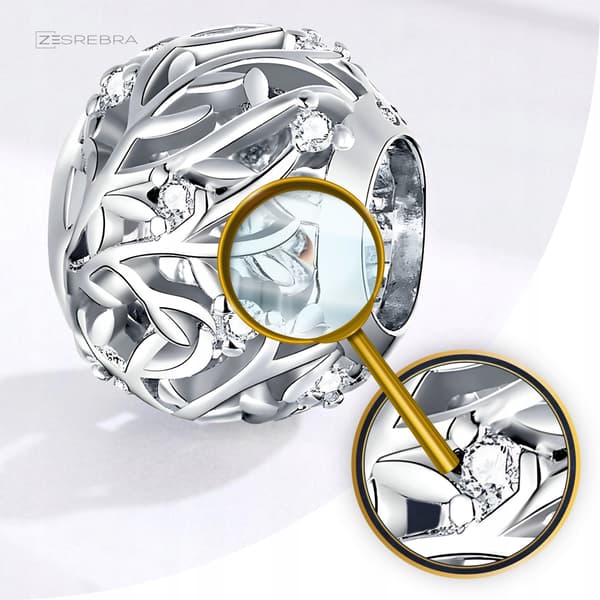 Berlocker kvistar silver 925 silver löv hänge pärla berlocker pr. S925