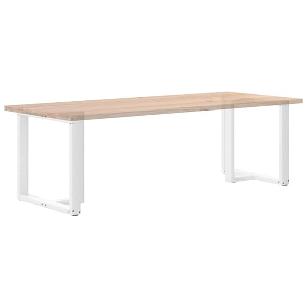 vidaXL spisebordsben, 2 stk., hvide, 70x35x(72-73) cm, stål