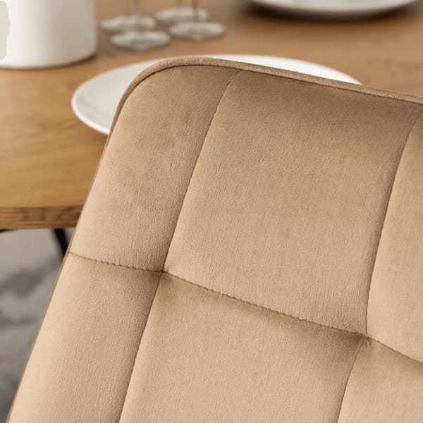 RIO Beige Velour Moderne Loft Spisebordsstol med Polstring