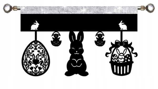Kuvertgardin lambrequin EASTER GLAMOUR 90x40