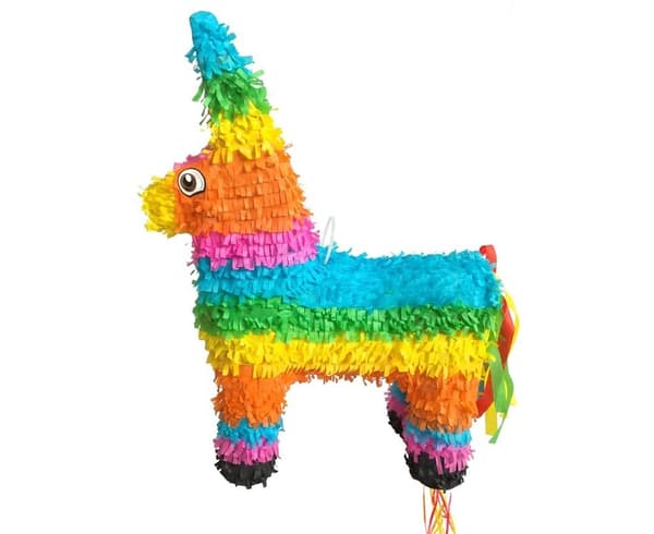 Regnbuehest Piñata 39x13x55cm