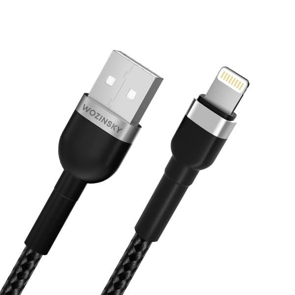 Punottu kaapeli iPhonelle USB-A - Lightning 2.4A 2m musta