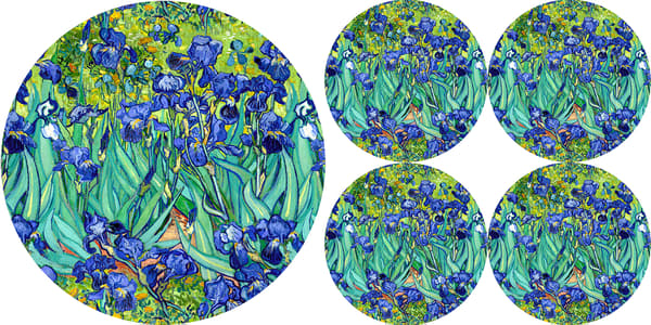 Sæt med runde bordmåtter 1+4 - IRISES
