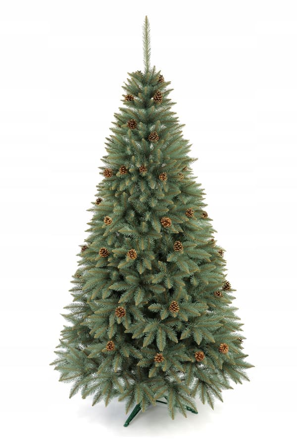 Julgran, vacker, tät silvergran med kottar, 250 cm