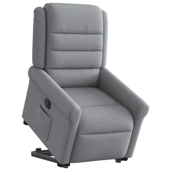 vidaXL Elektrisk lyftande massagefåtölj ljusgrå