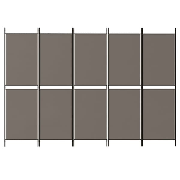 vidaXL 5-panelsskærm, antracit, 250x220 cm, stof
