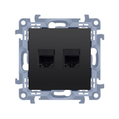Dobbelt RJ45 computerstik kategori 5e (modul), matsort, SIMON10