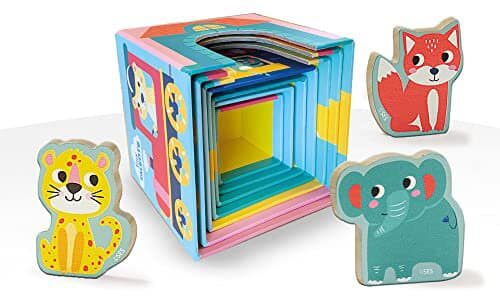 SES Creative-torn med klossar och djurfigurer