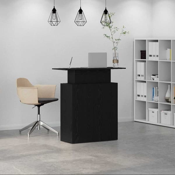 vidaXL Receptionsdisk svart 100x40x104 cm limmat trä
