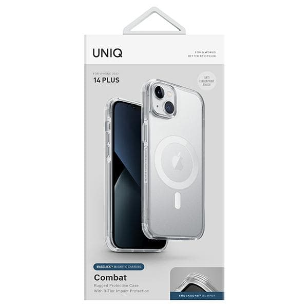 UNIQ Combat MagSafe-etui til iPhone 14 Plus, gennemsigtig