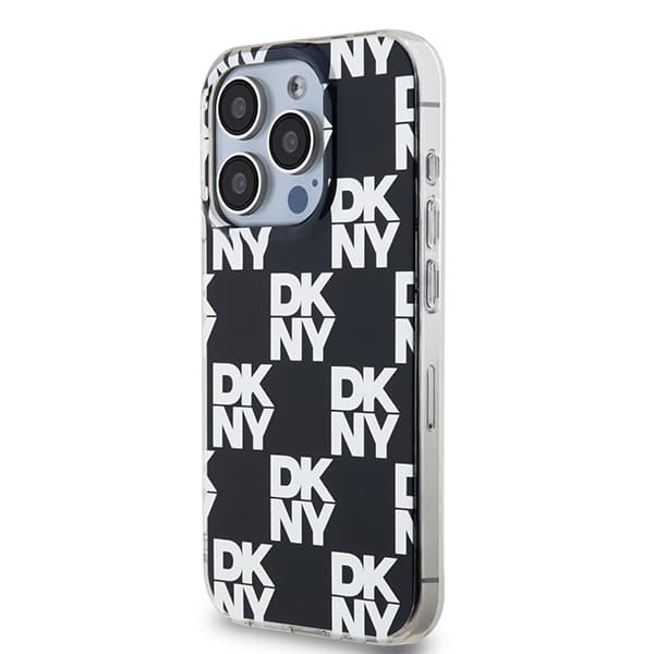 DKNY IML Ternet Mono Mønster Etui til iPhone 15 Pro, Sort