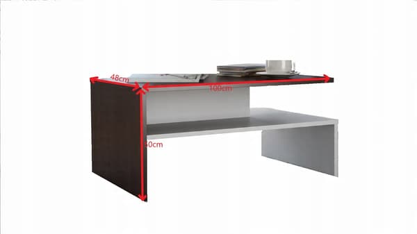 OLA VARDAGSRUM SOFFBORD WENGE VIT 100x48x50