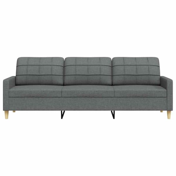 vidaXL 3-sitssoffa mörkgrå 210 cm tygklädsel