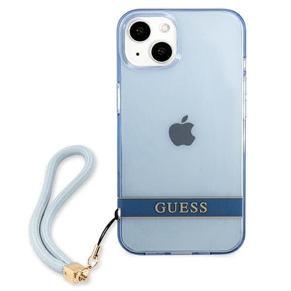 Guess Translucent Strap-skal till iPhone 13, Blå