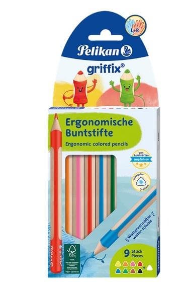 Griffix triangulära pennor 9 färger