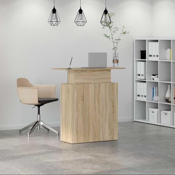vidaXL Receptionsdisk Sonoma Ek 100x40x104 cm limmat trä