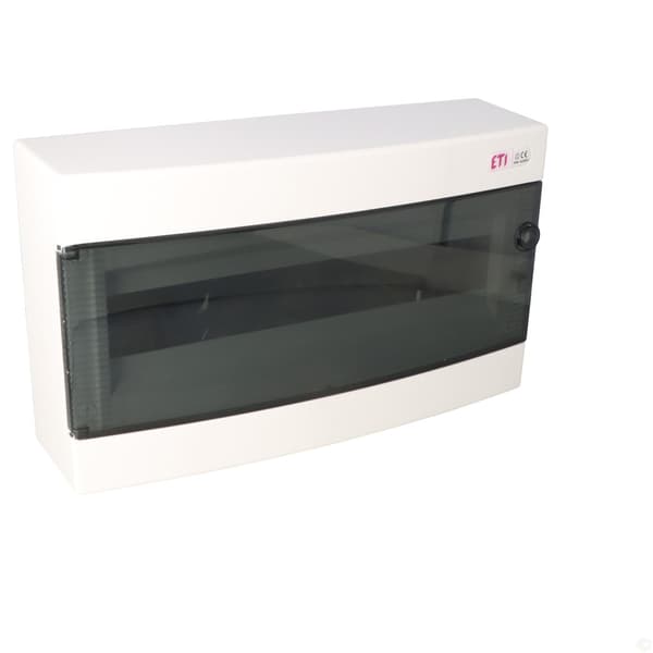 Påbygget fordelingstavle 18 moduler IP40 transparent dør ECT18PT-s