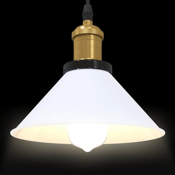 vidaXL Höjdjusterbar pendellampa E27 blank vit