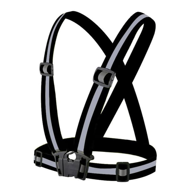 Reflekterende sele til cykel, motor, løb, refleksvest, sort