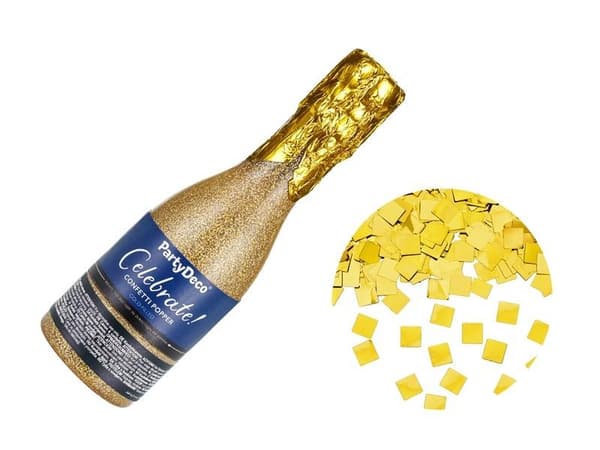 Konfettirør Champagne Guld 20,5cm