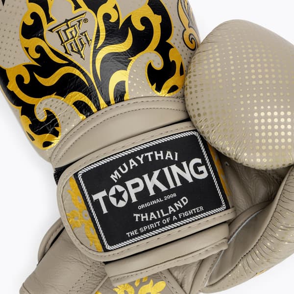 Top King Kanok 12OZ Muay Thai Boxningshandskar Beige