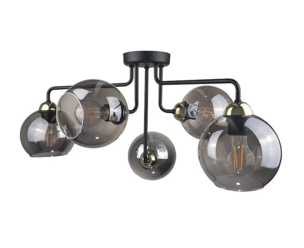 Loftlampe 5xE27 COSMO SORT/GULD