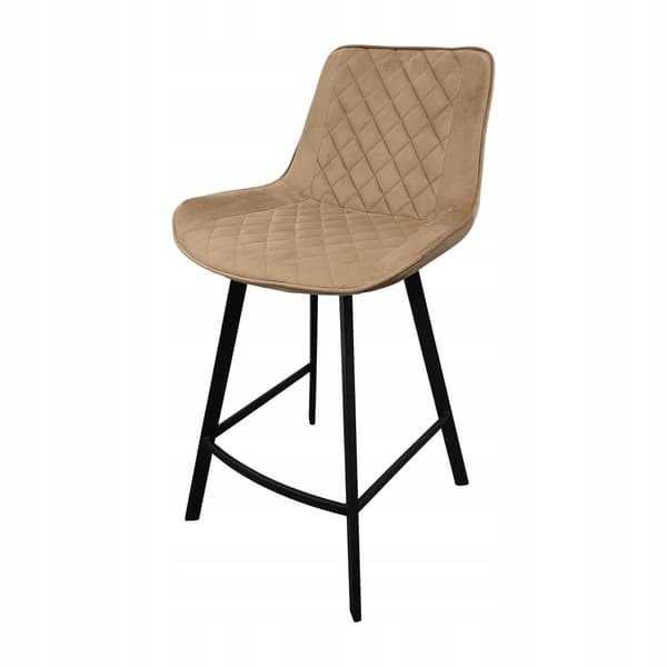 CAPPUCCINO hög barstol, sammet, LEROS, beige