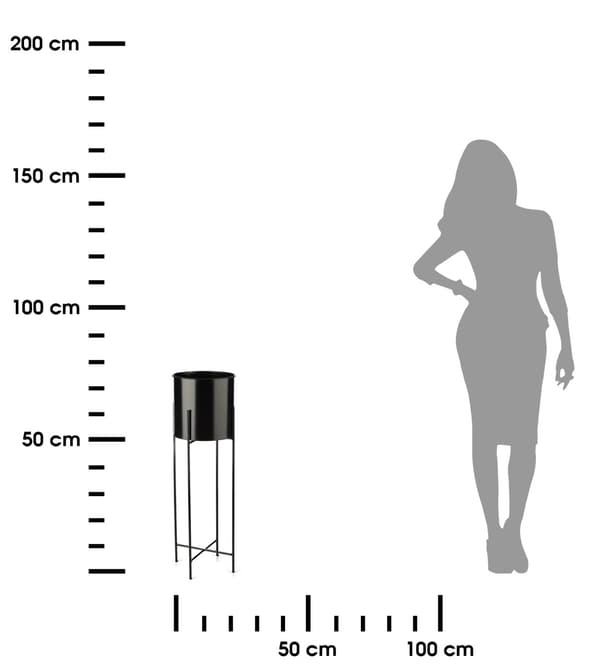 Kukkateline kannella 75 cm musta