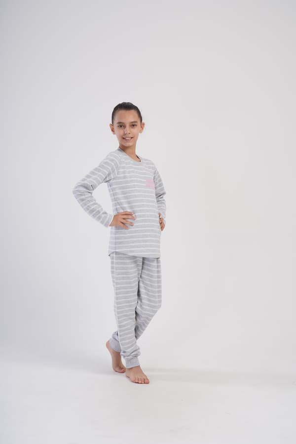 Flickpyjamas i bomull, isolerad, långärmad Vienetta 134 9/10