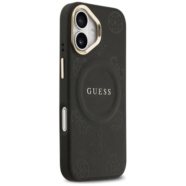 Guess Peony Hot Stamp MagSafe-etui til iPhone 17, sort