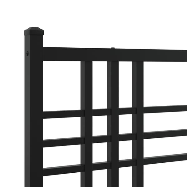 vidaXL metalsengestel med hovedgærde sort 100x190 cm
