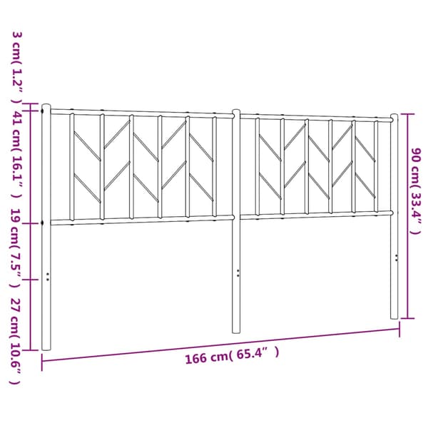 vidaXL metalsengegavl sort 160 cm