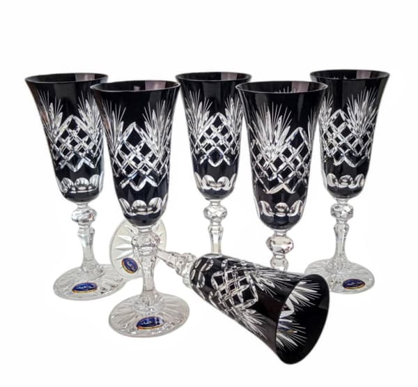 Sorte krystal champagneglas 150 ml Ananas