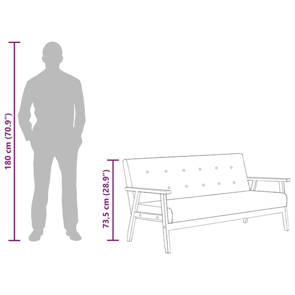 vidaXL 3-personers sofa, sort, kunstlæder