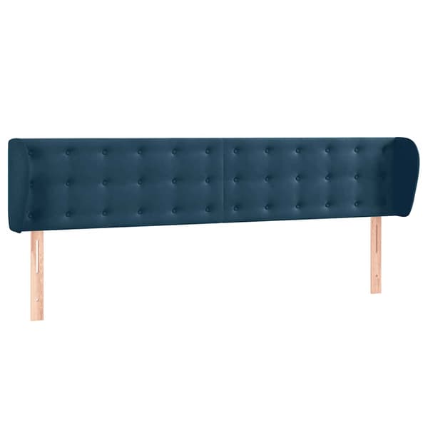 vidaXL Vingad nackstöd mörkblå 183x23x78/88 cm sammet