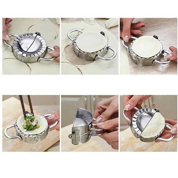 Dumpling maker, form, støbeform til at skære og forme dumplings Stål 2 i 1