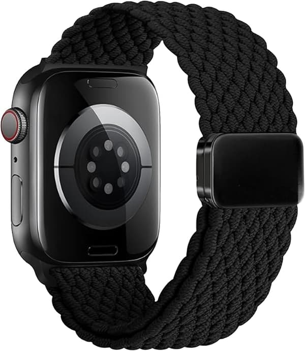 Apple Watch-rem flettet nylon magnetisk sort