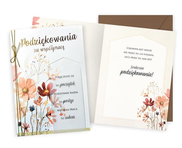 Takkekort for samarbejde blomster