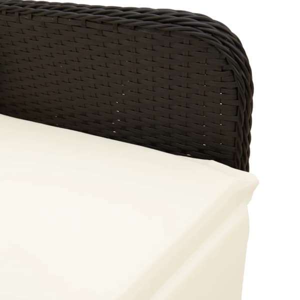 vidaXL havestol med hynder, sort polyrattan