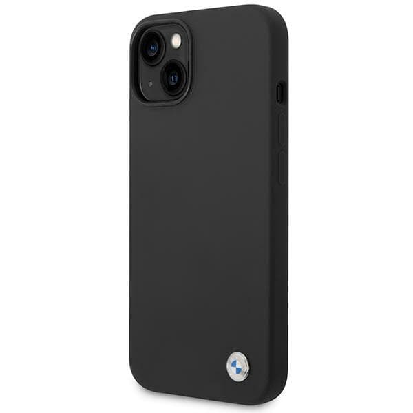 BMW Silikone Metal Logo Cover til iPhone 14 Plus, Sort