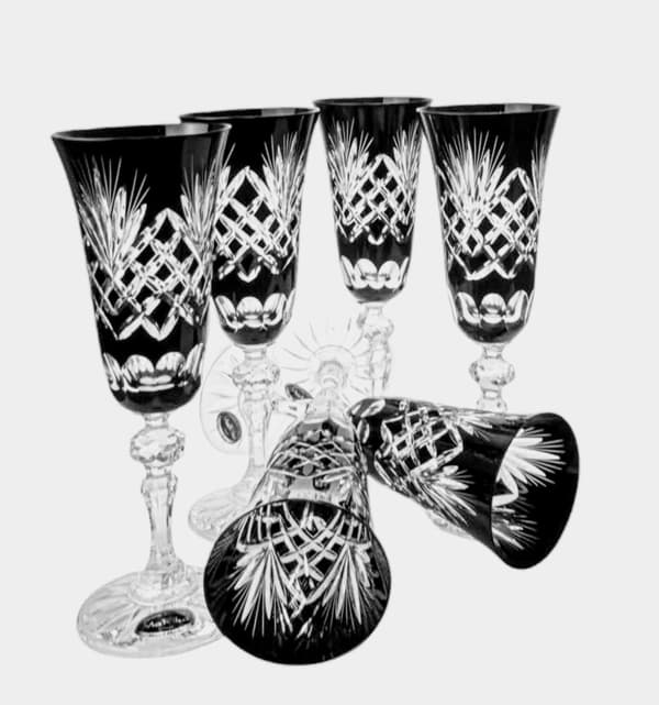 Sorte krystal champagneglas 150 ml Ananas