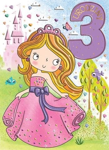 Kort B6 Fødselsdag 3 - Prinsesse
